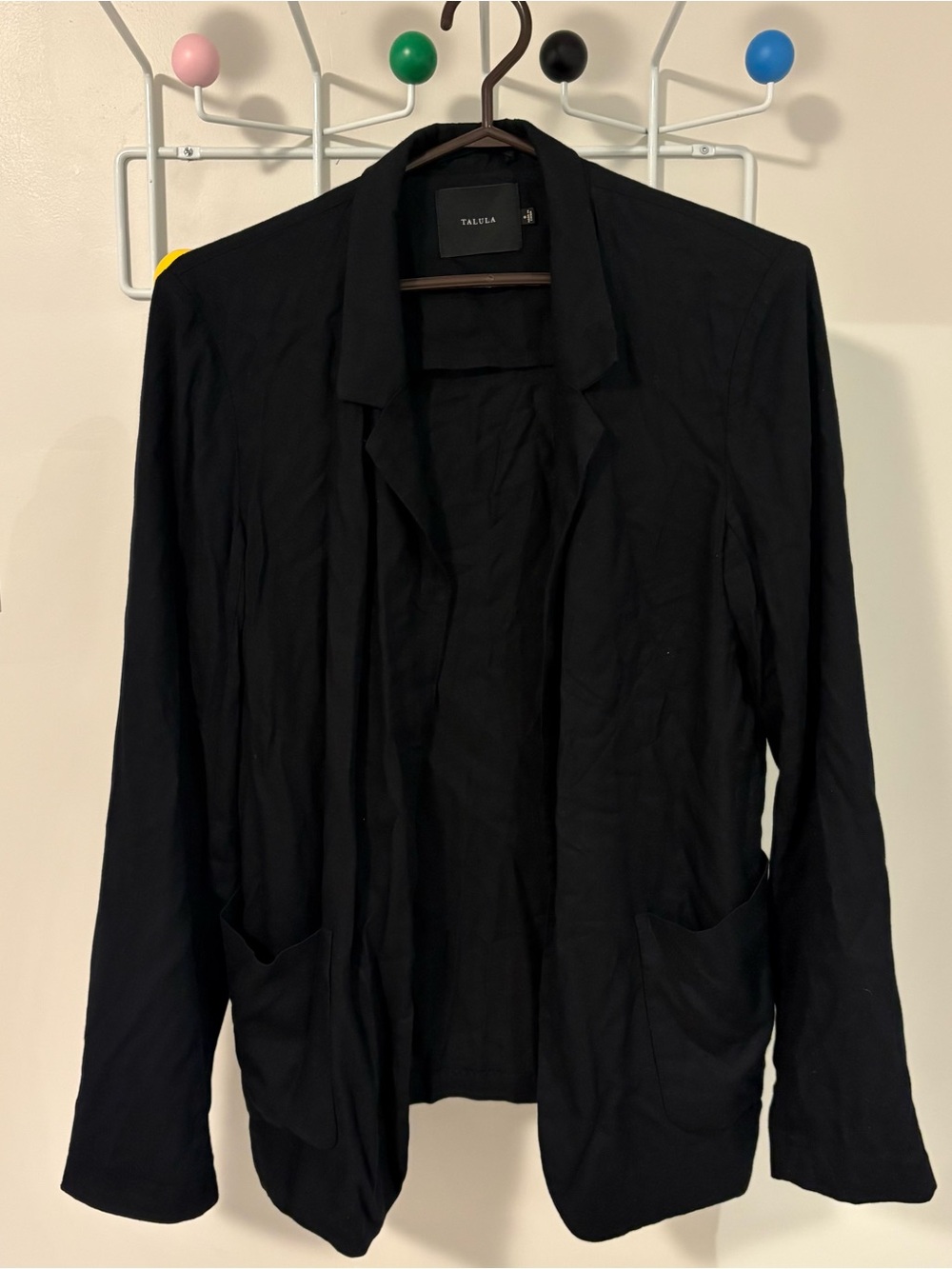 Talula Black Open-Front Lightweight Blazer